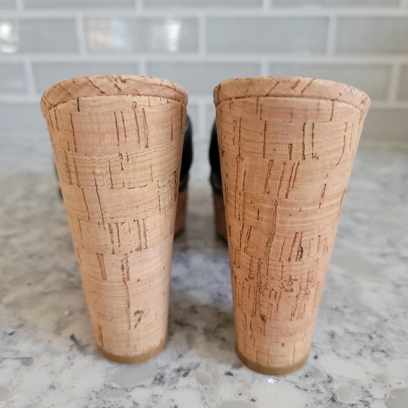 Women's Ralph Lauren Heidi Cork Platform Brown Leather Sandals Size 7B - Picture 6 of 8